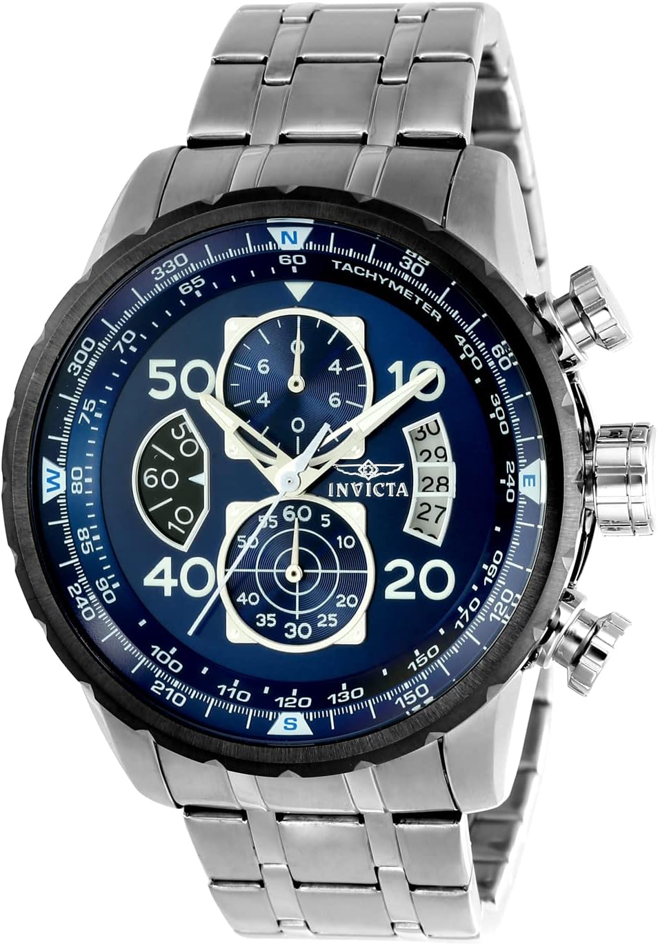 Invicta Aviator Stainless Steel Men’s Quartz Watch – 48mm