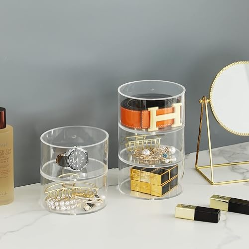 Miniatura 4 de Organizador de 3 capas de acrílico para cinturón con soporte de almacenamiento magnético para accesorios como relojes, joyas, maquillaje, pulseras,