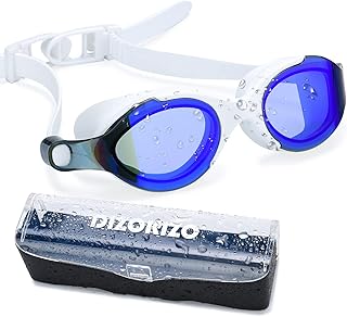 Dizokizo Swimming Goggles UV Protection Anti-Fog Waterproof Swim Goggles Easy to Adjust for Adult Men Women
