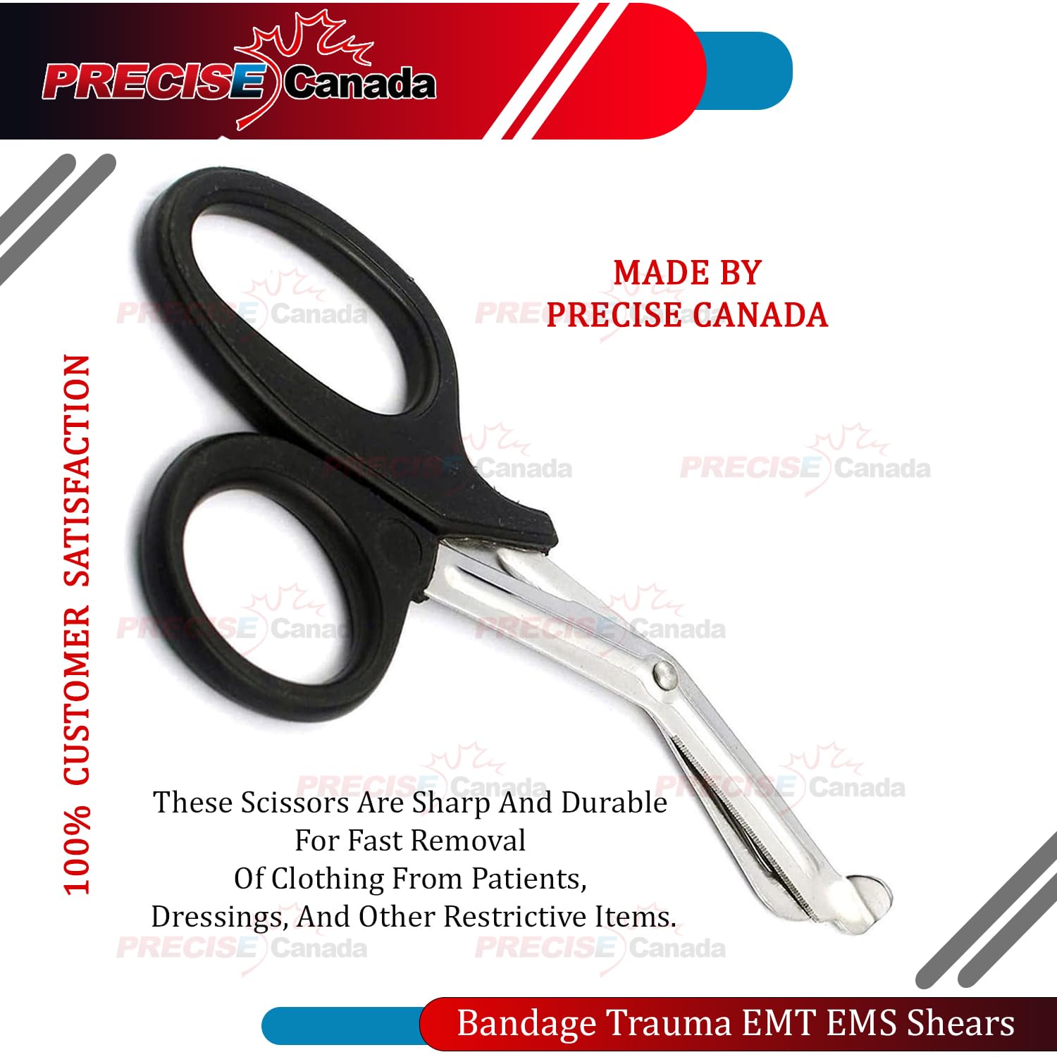 TM Brand Trauma Shears Curved Blade 3-Pack Paramedic EMT Trauma Shears - 5.5" Black Finish Medical Scissors Heavy Duty Trauma Shears