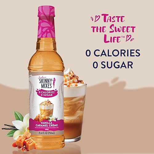 Miniatura 2 de Jordan's Skinny Mixes Jarabes delgados de Jordania Vanilla Caramel Crème, jarabe con sabor a café sin azúcar, botella de 25,4 onzas