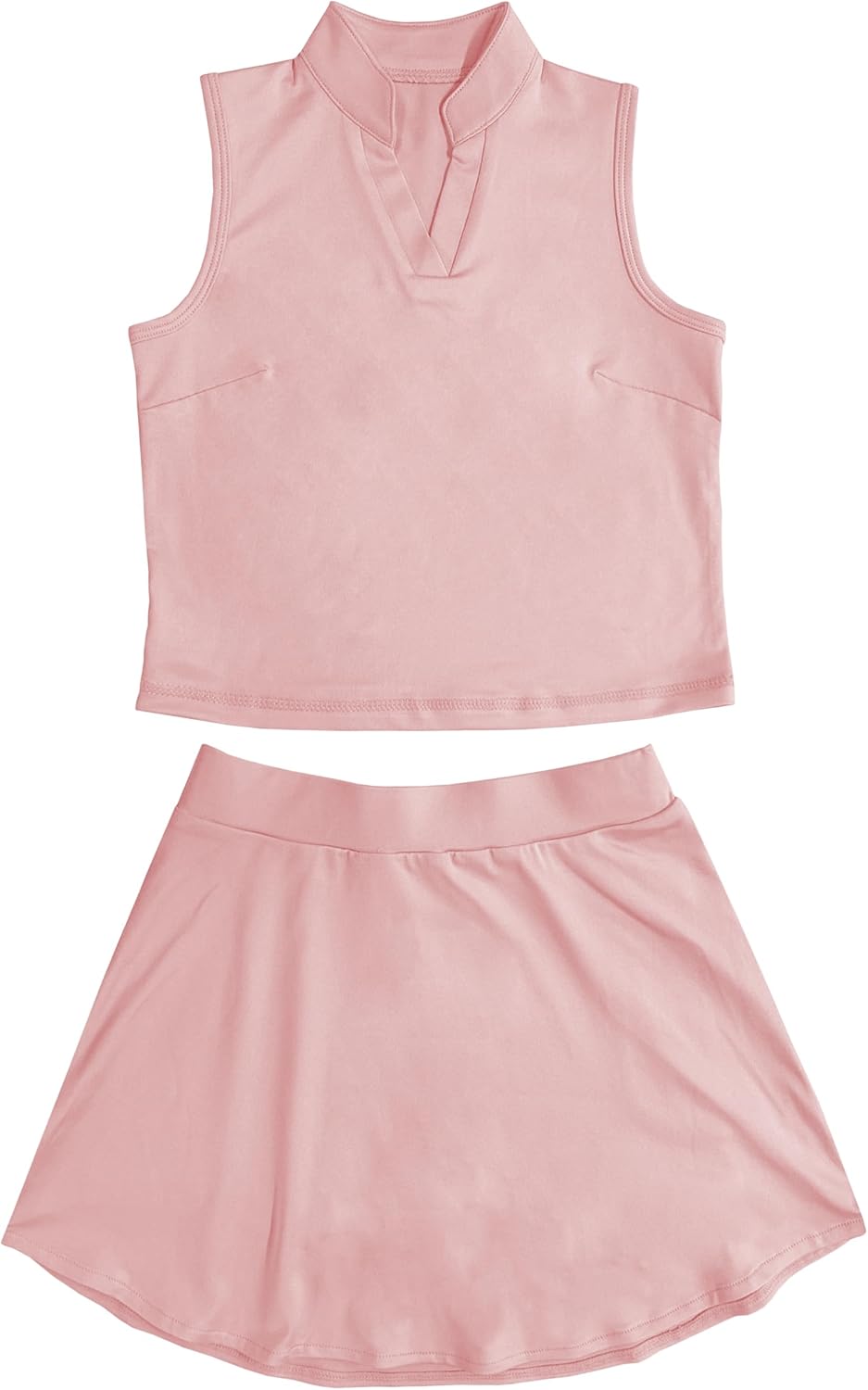 Girls Tennis Outfit Kids Golf Dress Athletic Skirts with Pockets Polo Tank Top Sets - Image 6