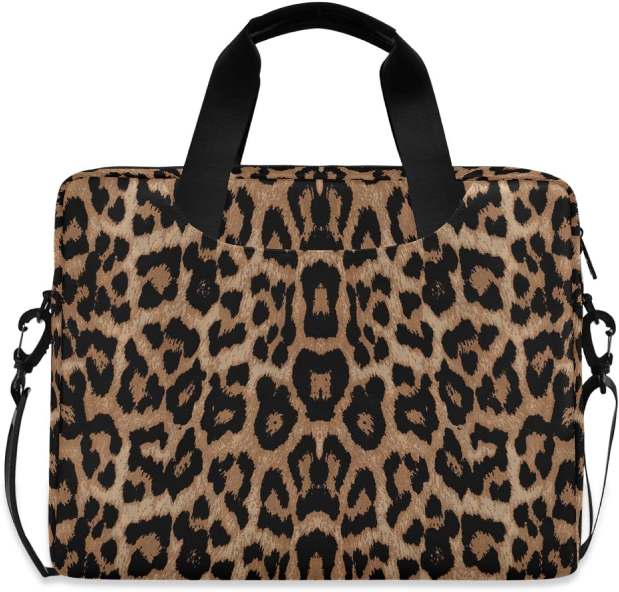 ALAZA Cheeteh Leopard Print Animal Laptop Case Bag Sleeve Portable Crossbody Messenger Briefcase w/Strap Handle, 13 14 15.6 inch