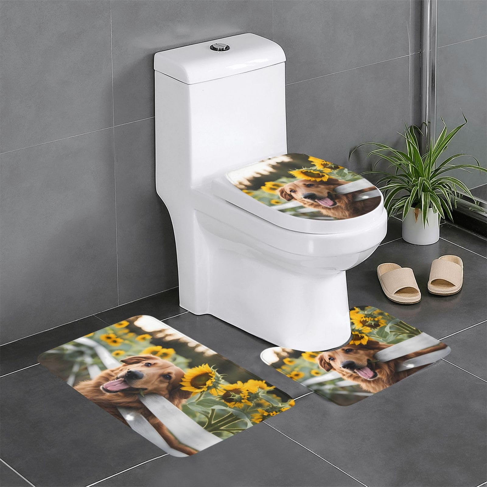 Tapis de salle de bain durable WHJSSF lot de 3 tapis de bain robustes