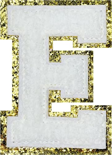 Miniatura 219 de Jongdari Letras termo-adhesivas de felpilla para ropa, parches de letras del alfabeto con brillantina para coser, con adhesivo planchado, 4