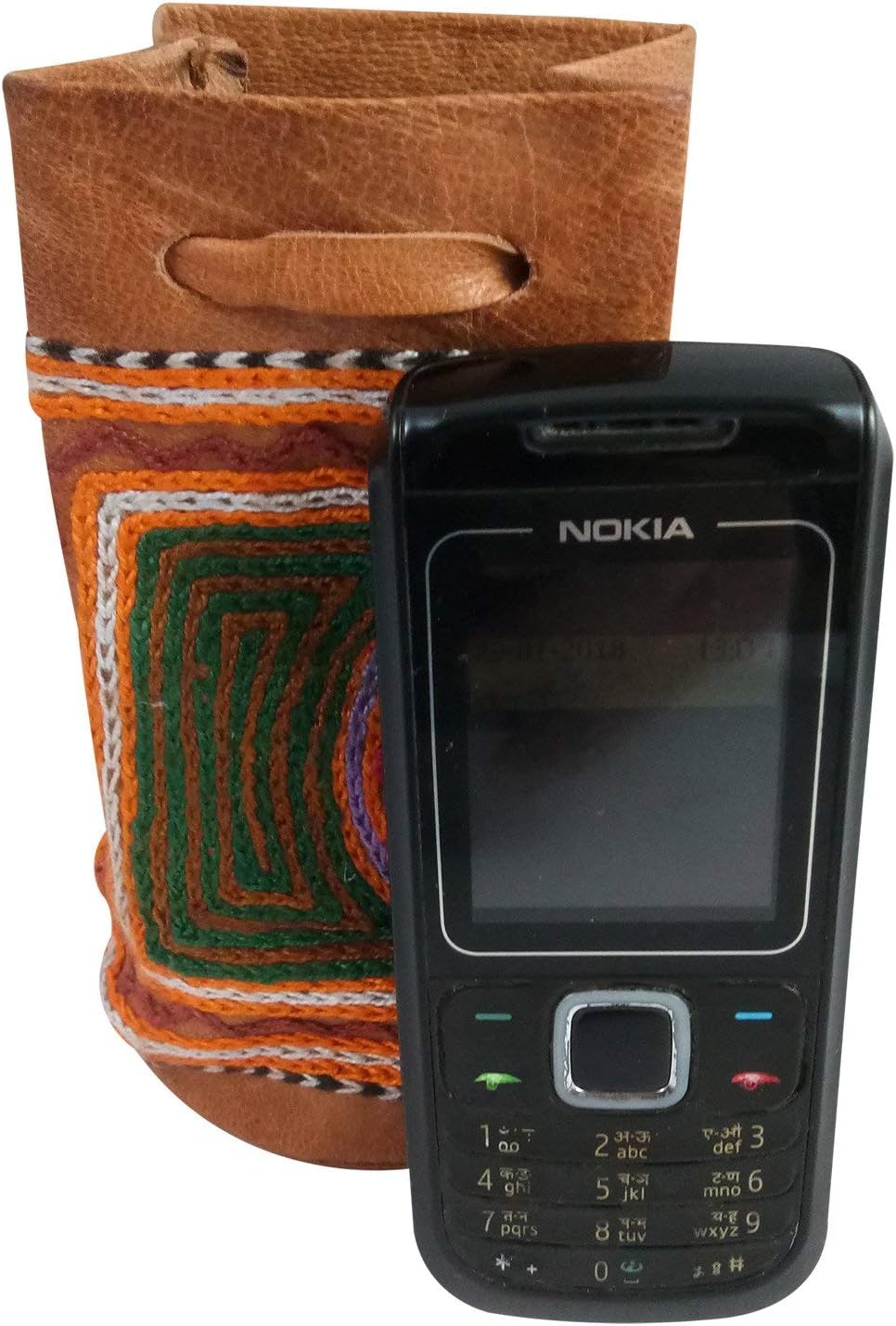 Handicraft Leather Phone Pouch, Smartphone Holder, Mobile Holder, Best Gifting, Made by Awarded Indian Artisan