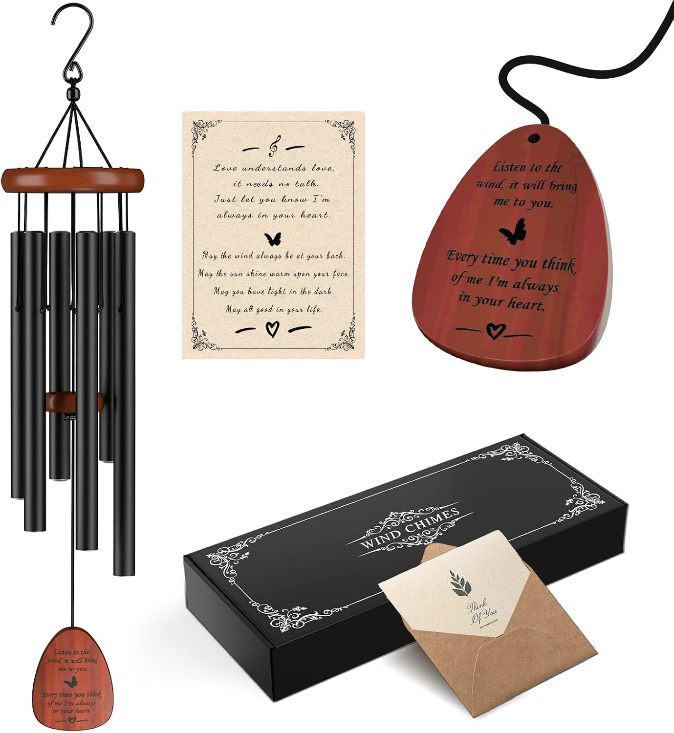 Wind Chimes for Outside, Sympathy Wind Chime for Loss of Loved One/Mother/Father Memorial Wind Chime Outdoor Sympathy Gift Memorial Gifts Bereavement Gift for Condolence/Funeral (32 Inch)