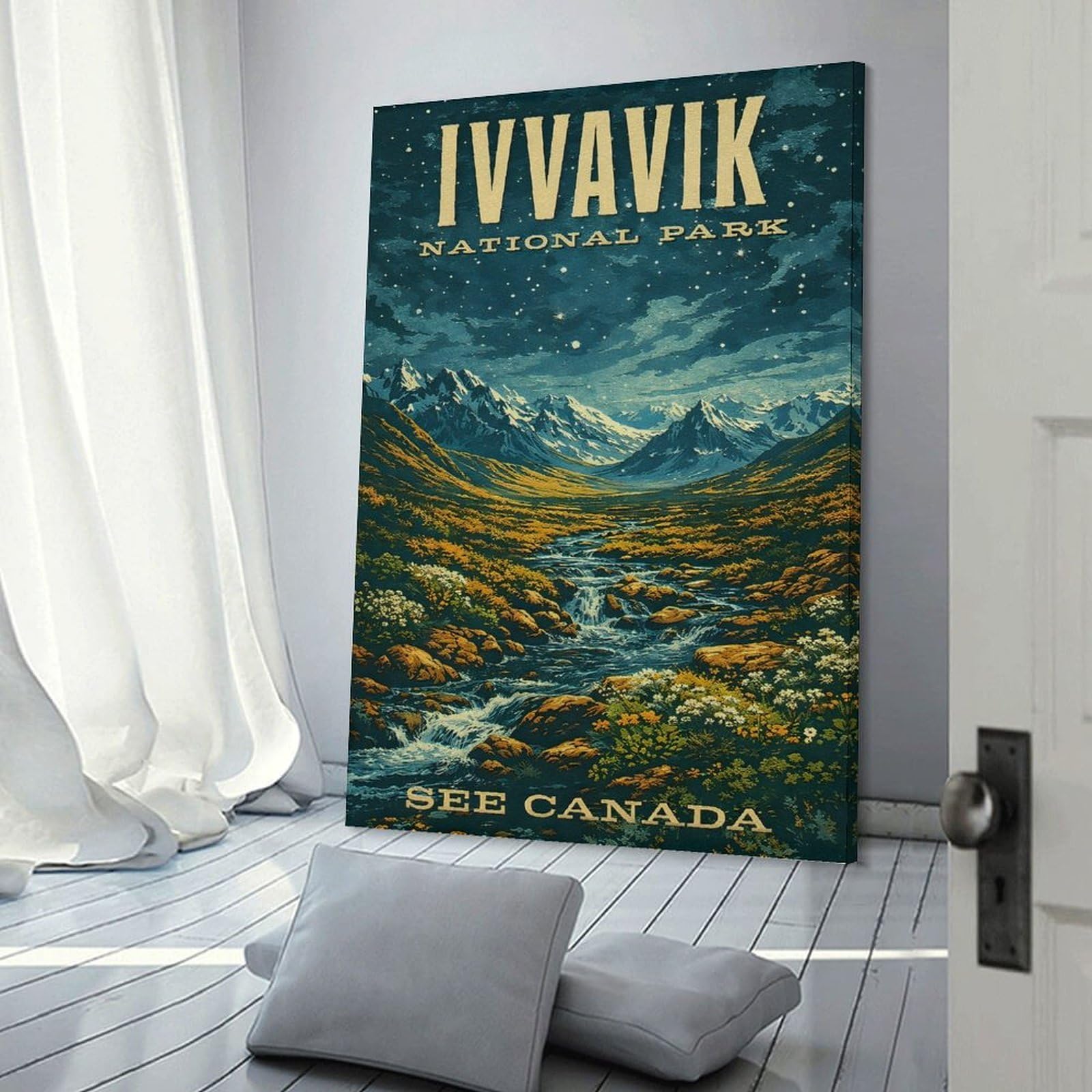Junmoney Ivavvik National Park Vintage Hanging Wall Art, 20x30inch(50x75cm), for Home Walls, Creative Rooms Or Shared Spaces, A Flexible Wall Accent for Shared Spaces