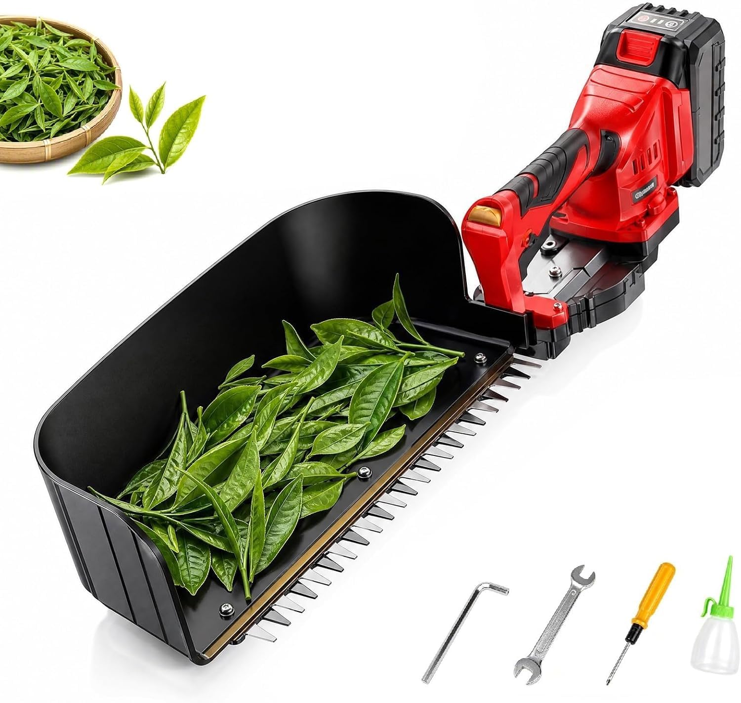 Recolector eléctrico de Hojas de té, Cortasetos portátil inalámbrico, cosechadora portátil de 6 velocidades, para jardineros y Agricultores.