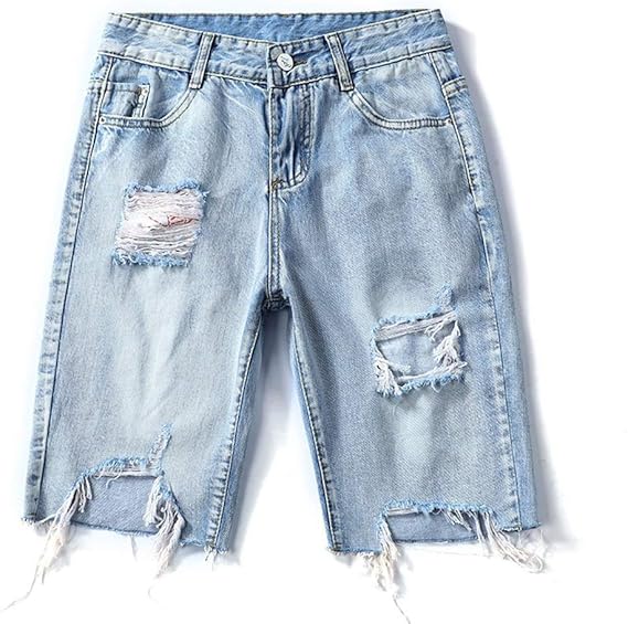 Amazon Zhixuan 半ズボン レディース デニム短パン ダメージ ショーパン ストリート系 オシャレ ボトムス ショーツ ハーフパンツ 大きいサイズ ショートパンツ 通販