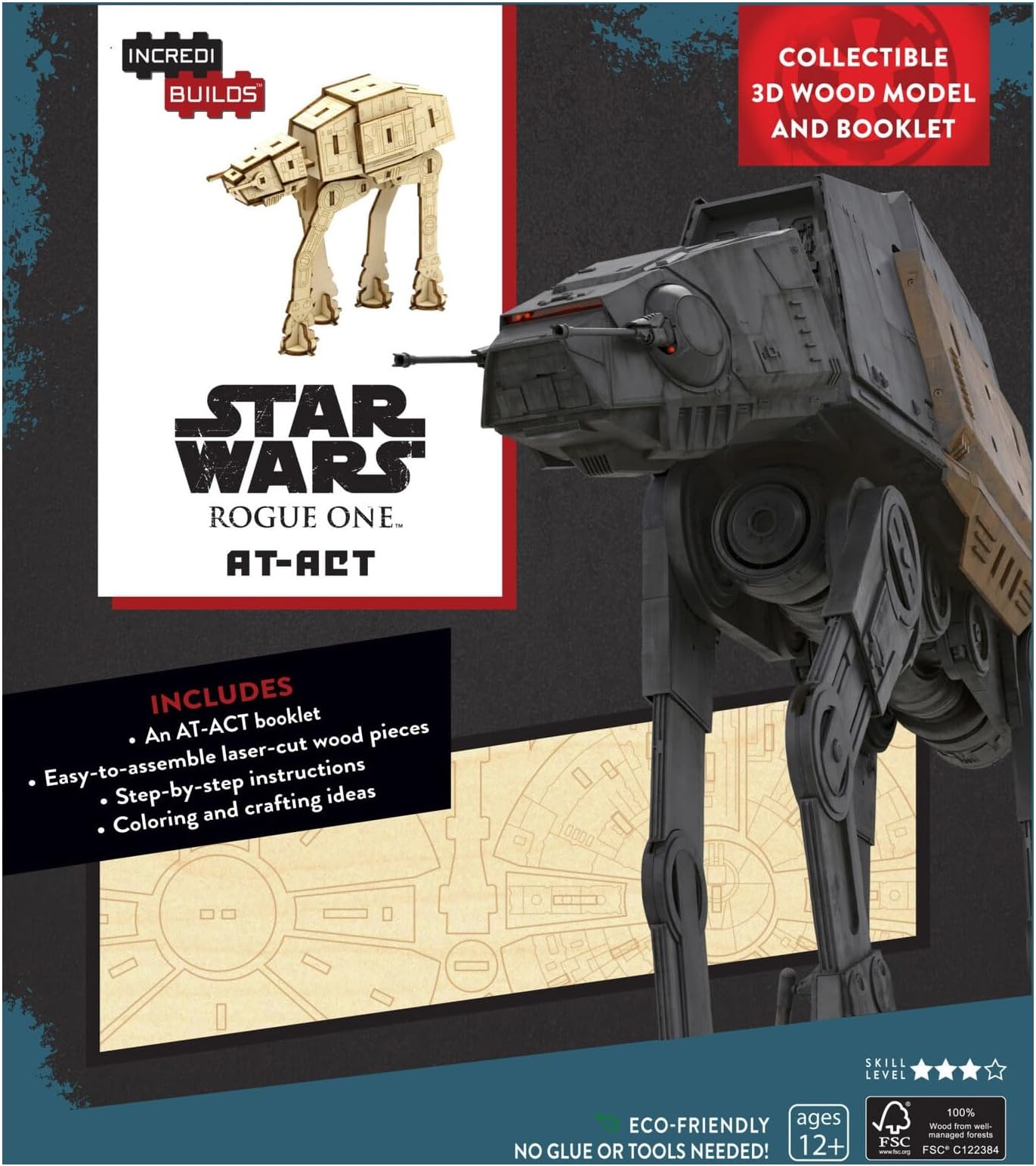 Incredibuilds Star Wars Rogue One: at-Act 3D Wood Model and Book