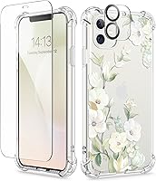 Vista 186 de GVIEWIN - Funda para iPhone 11 con protector de pantalla + protector de lente de cámara, cubierta protectora transparente suave de poliuretano