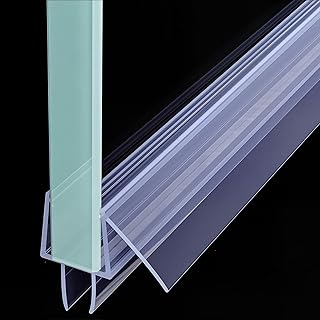 3 PCS Frameless Shower Door Bottom Seal 3/8 Inch Glass (15.75 in x 3),3 Section Segmented Installation Kit,Glass Shower Door Seal Strip Bottom,Weather Stripping Sweep Leak Water Guard