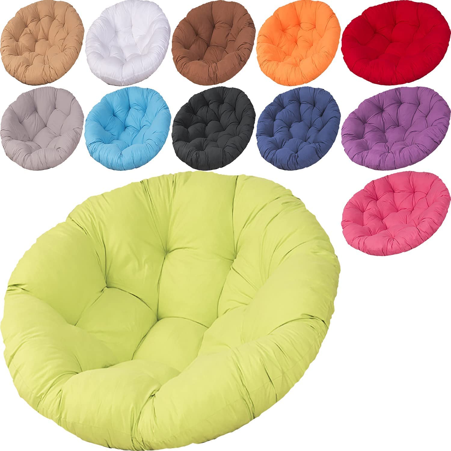 SHAIRMB Papasan Round Chair Cushions, Swivel Papasan Chair Cushion Thickness Cushions, Outdoor Waterproof Egg Chair Pad, Papasan Armchair Cushion, Indoor And Outdoor,green,140 * 140CM