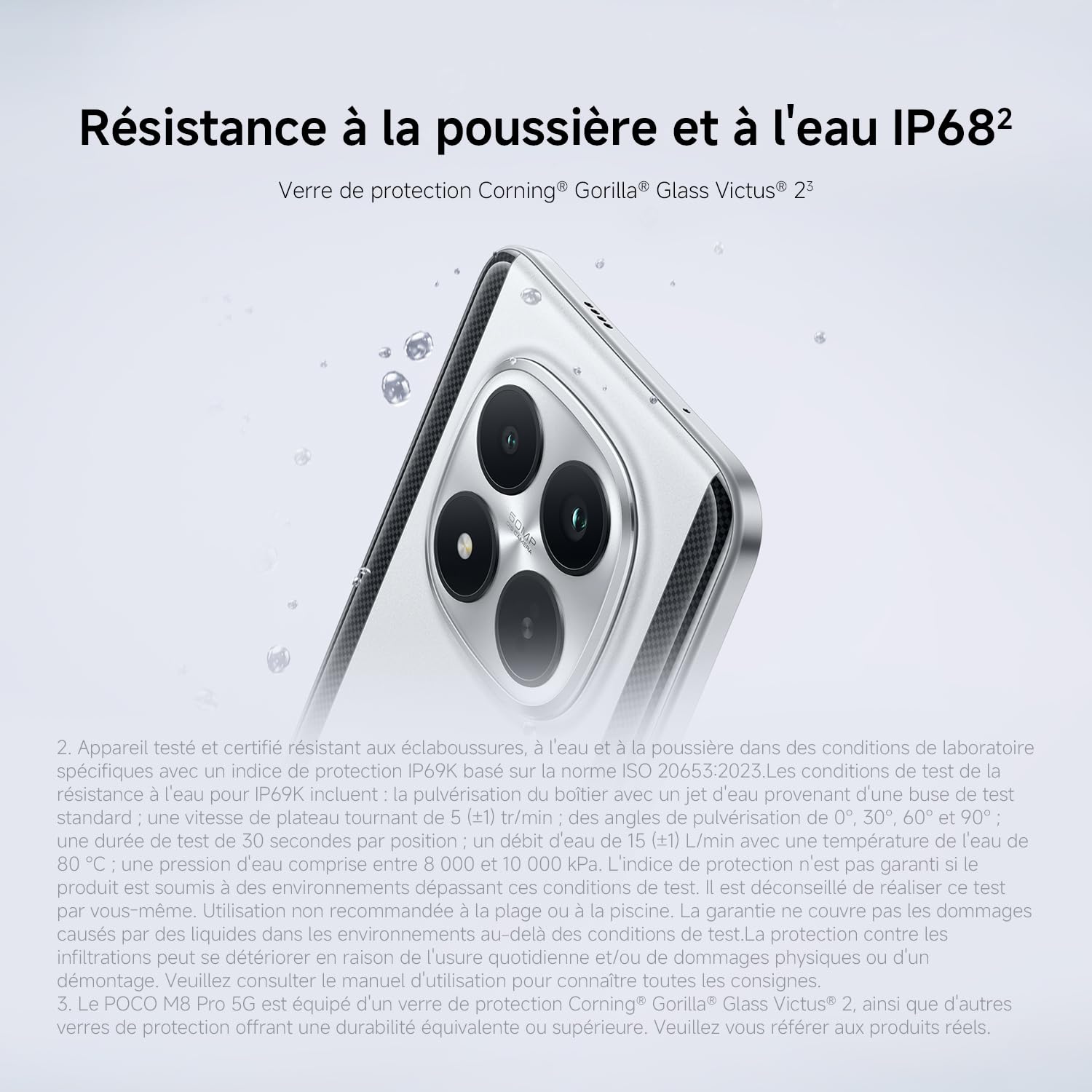 XIAOMI POCO M8 Pro Smartphone 8＋256 Go Snapdragon® 7s Gen 4 - Noir | Écran AMOLED CrystalRes 1,5K 6,83", caméra 50 Mpx Light Fusion 800 stabilisée, 2 ans de garantie, chargeur non inclus
