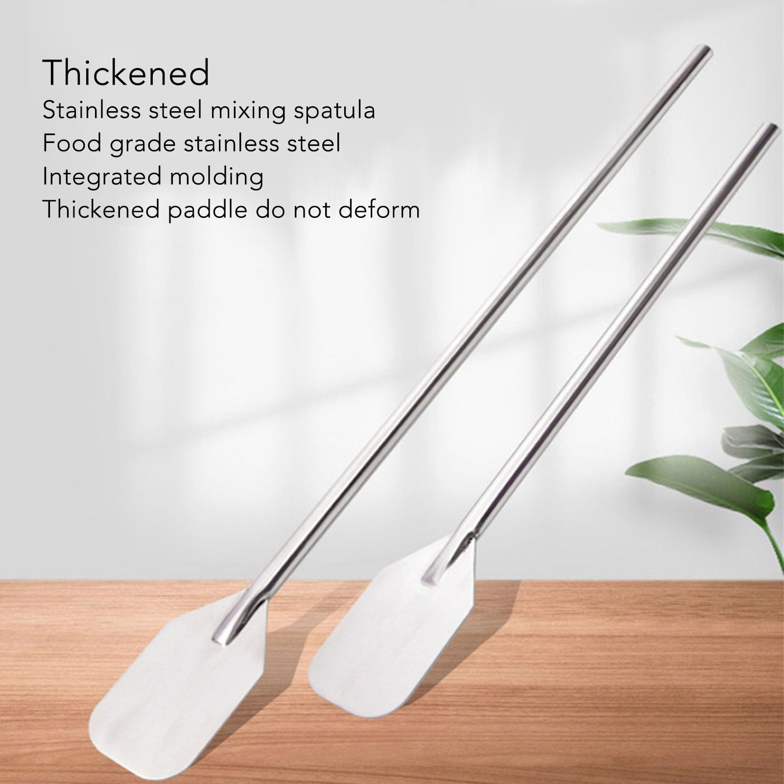 SIXRUN Espátula para Mezclar de Cocina Ultralarga, Espátula para Cocinar con Largo de Acero Inoxidable para Tazones y Frascos Profundos, Agarre Ergonómico para Agitar, Mezclar y Batir, Uso en el