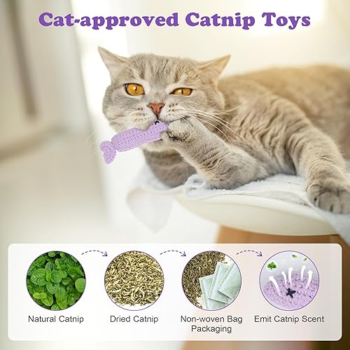 Miniatura 2 de Juguetes de ganchillo de hierba gatera de Halloween, juguete de gato de lata de pescado de sardina, juguete de gato de Halloween para gatos, juguete