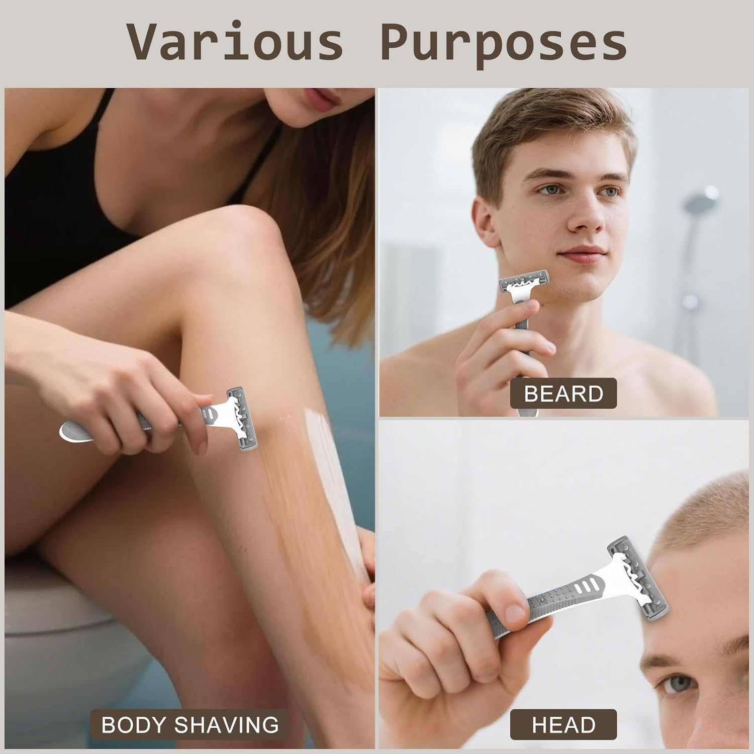 Disposable Razors Bulk, Razors Individually Wrapped Bulk, Travel Razors Bulk With 10g Shaving Cream For Hotels, Shelters, Homeless, Nursing Homes, Charities, Churches (Gray,50-PACK) - Image 5