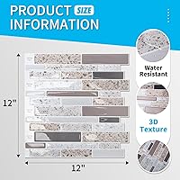 Vista 5 de Art3d Azulejo Backsplash para cocina, despegar y pegar, 10 hojas de azulejos autoadhesivos de pared para cocina, salpicaduras en la parte trasera