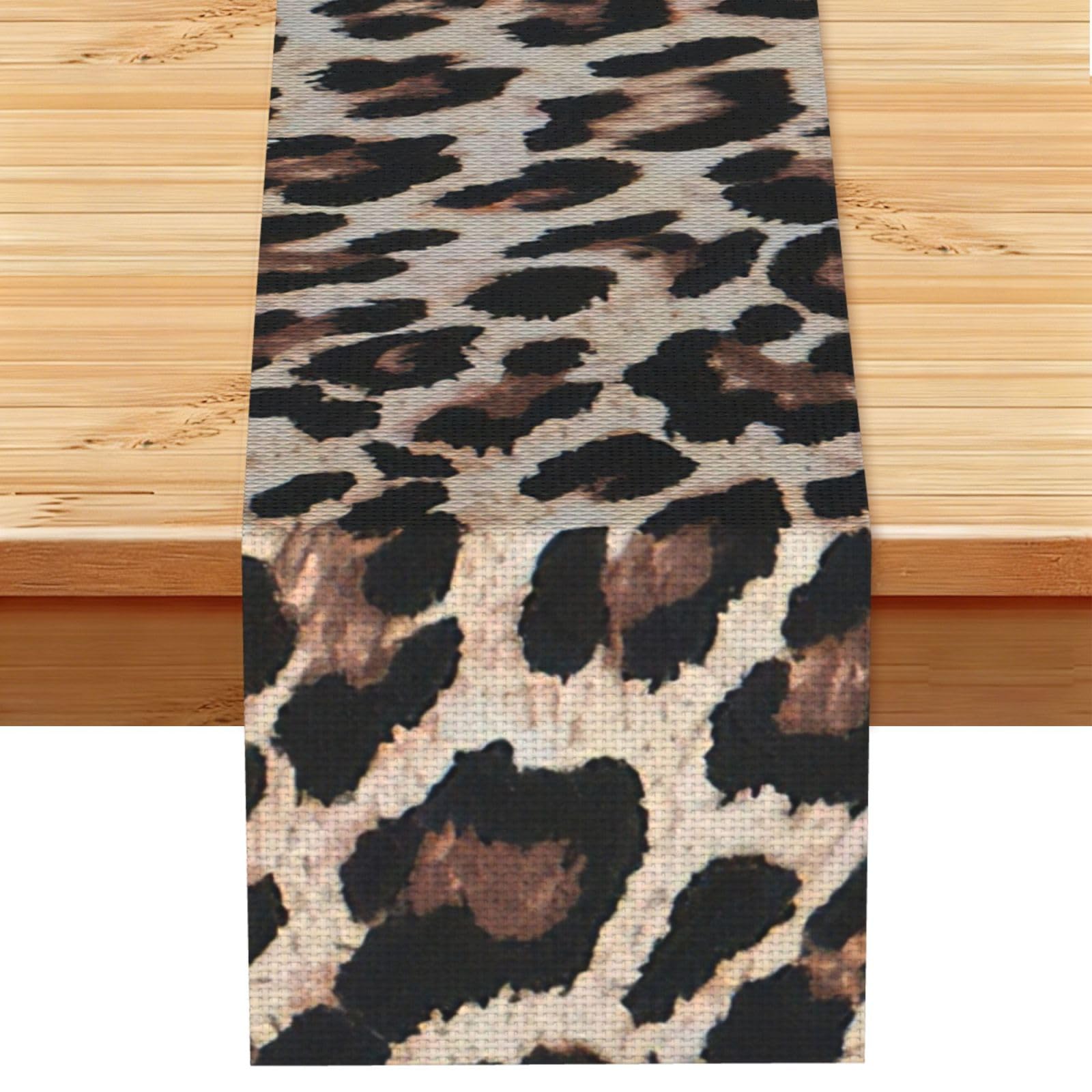 Aacxzff Black Linen Leopard Print Print Print Table Runner For Everyday Use,Special Occasions,Wedding Birthday Home Decor