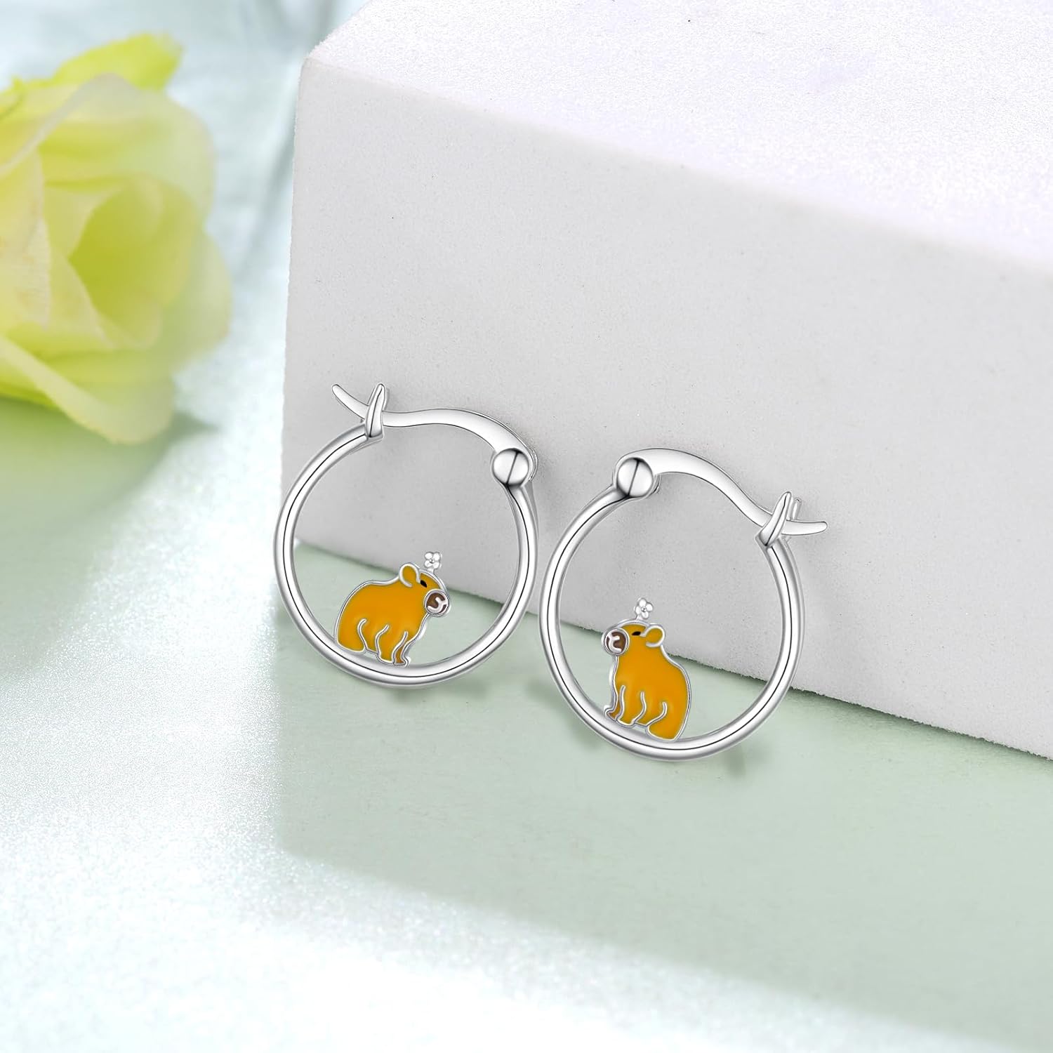 Capybara Gifts 925 Sterling Silver Cute Capybara Earrings for Women Animal Earrings Gifts for Women - Image 2