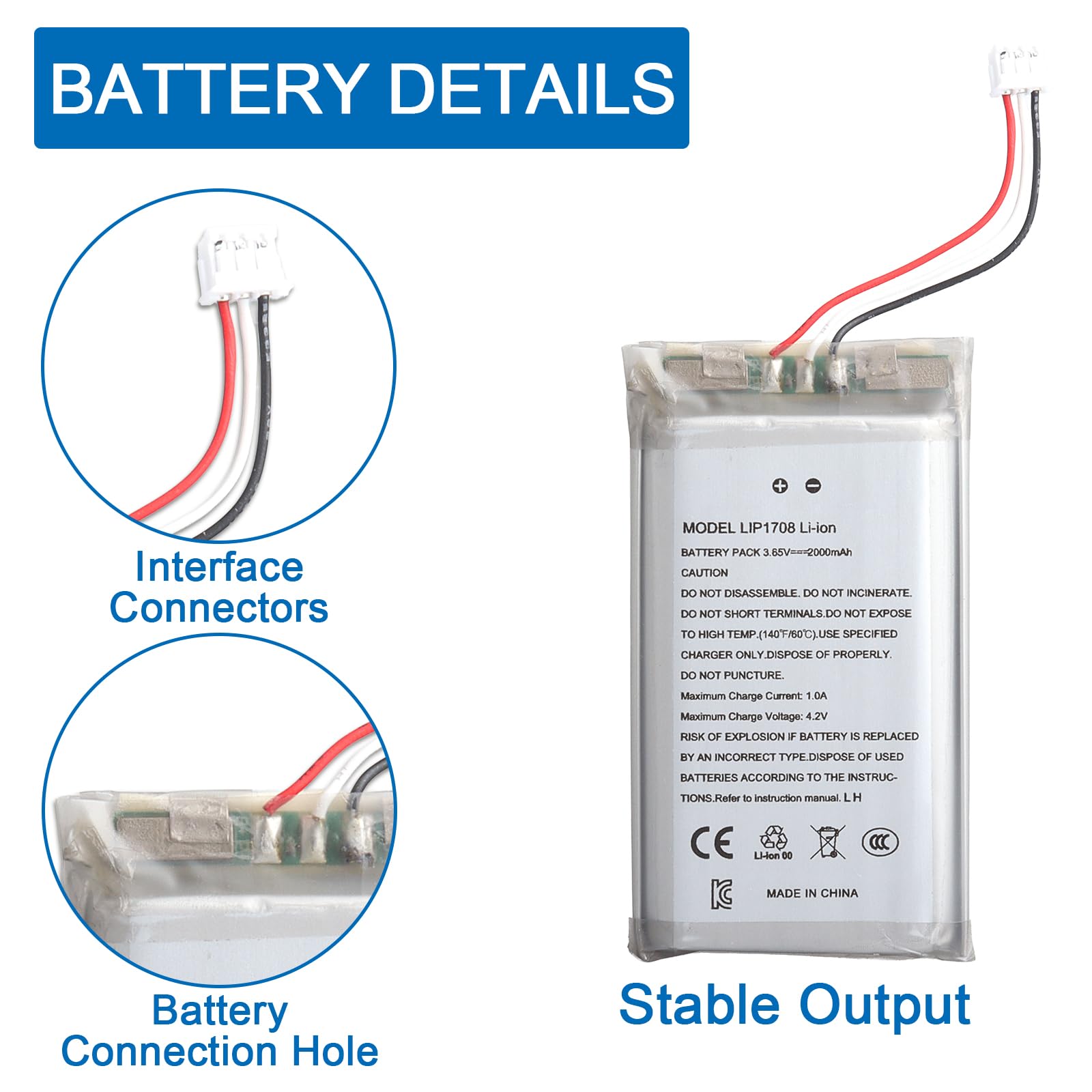 2 batterie agli ioni di litio per Sony PS5, ricambio per PS5 PlayStation 5 DualSense Wireless Controller Model LIP1708 Li-ion