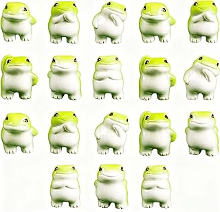 18Pcs Mini Frog Figurines Resin Tiny Frogs Small Landscape Ornament for Home Garden DIY Craft