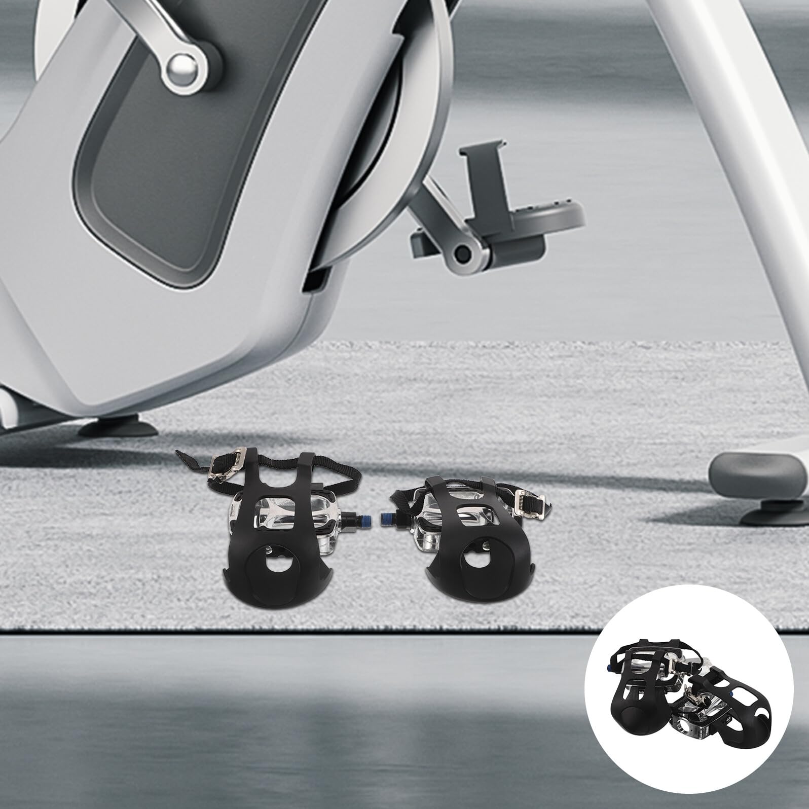 GARVALON Pedales Antideslizantes para Bicicleta Estática 1/2 Negros Repuestos de 2 Piezas con Superficie Texturizada Compatibles con Bicicletas de Fitness para Entrenamiento Casa y
