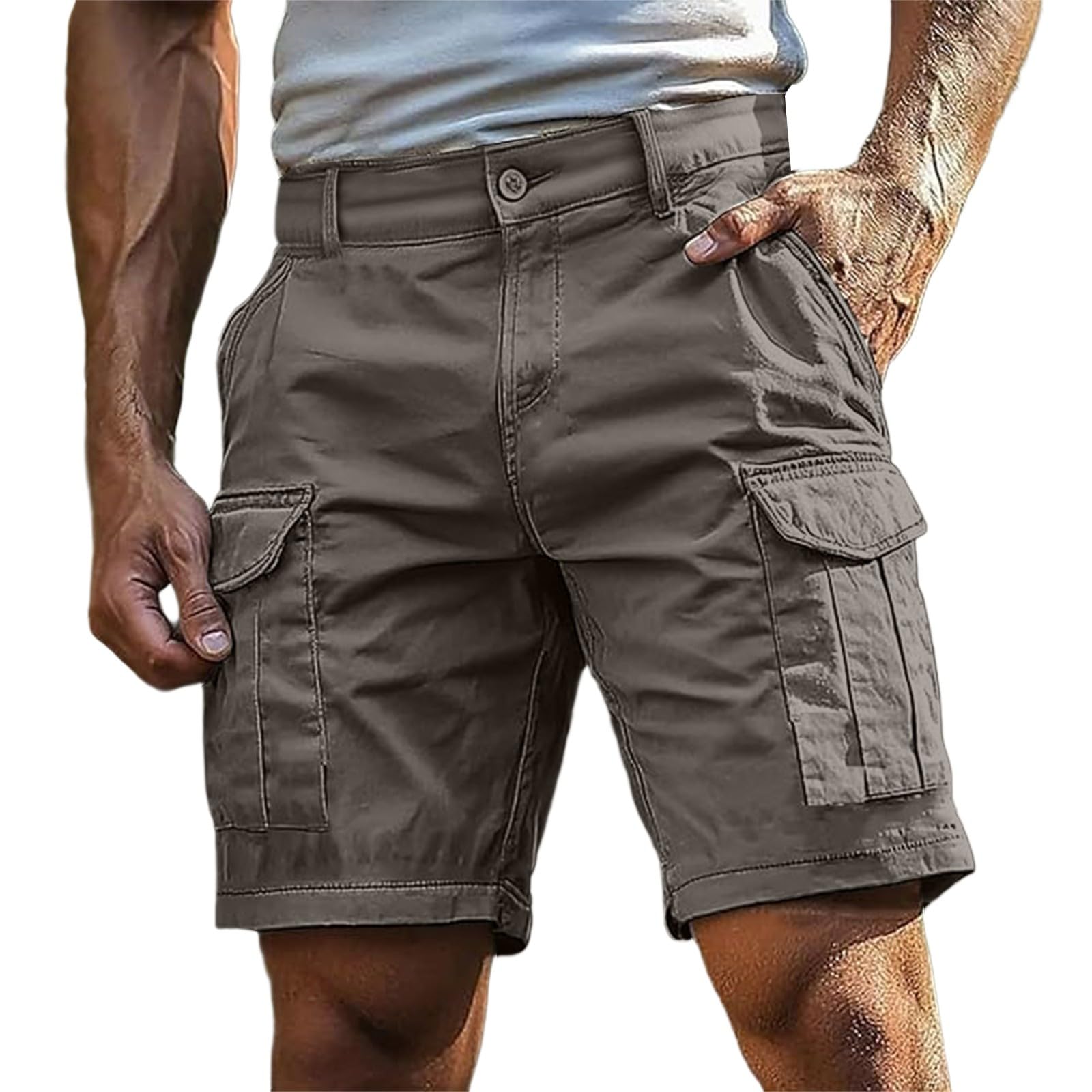 Pantalones Cortos Hombre Cargo Bermudas de Trabajo Deportivos Hombre Verano Cargo Cortos Casual Bermudas Shorts Running Deporte con Múltiples Bolsillos — view 10