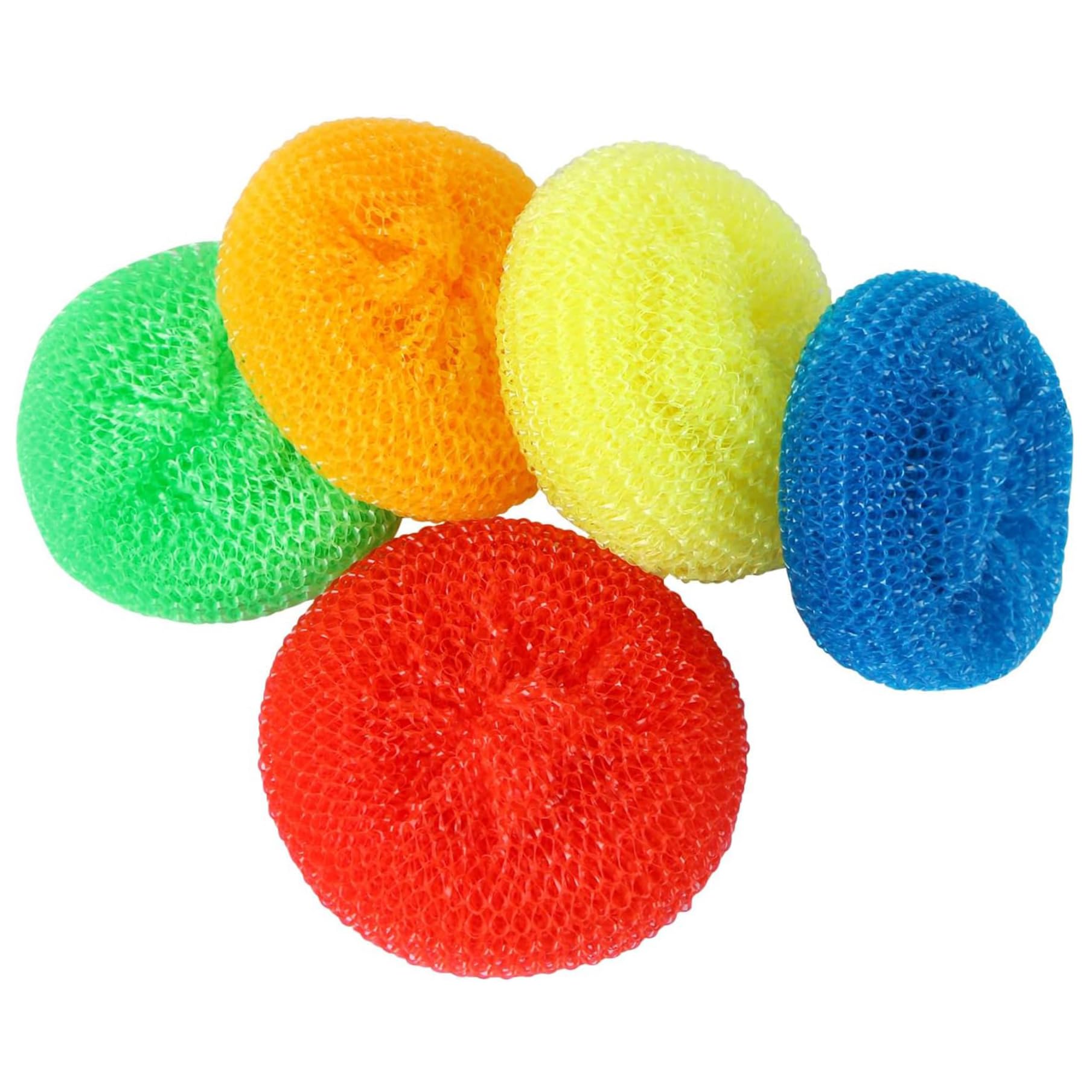Hperu Dish Scrubber, 5Pcs 3in Round Non-Scratch Plastic Kitchen Scouring Pads Reusable Random Color - Kitchen Scrubbers for Dishes