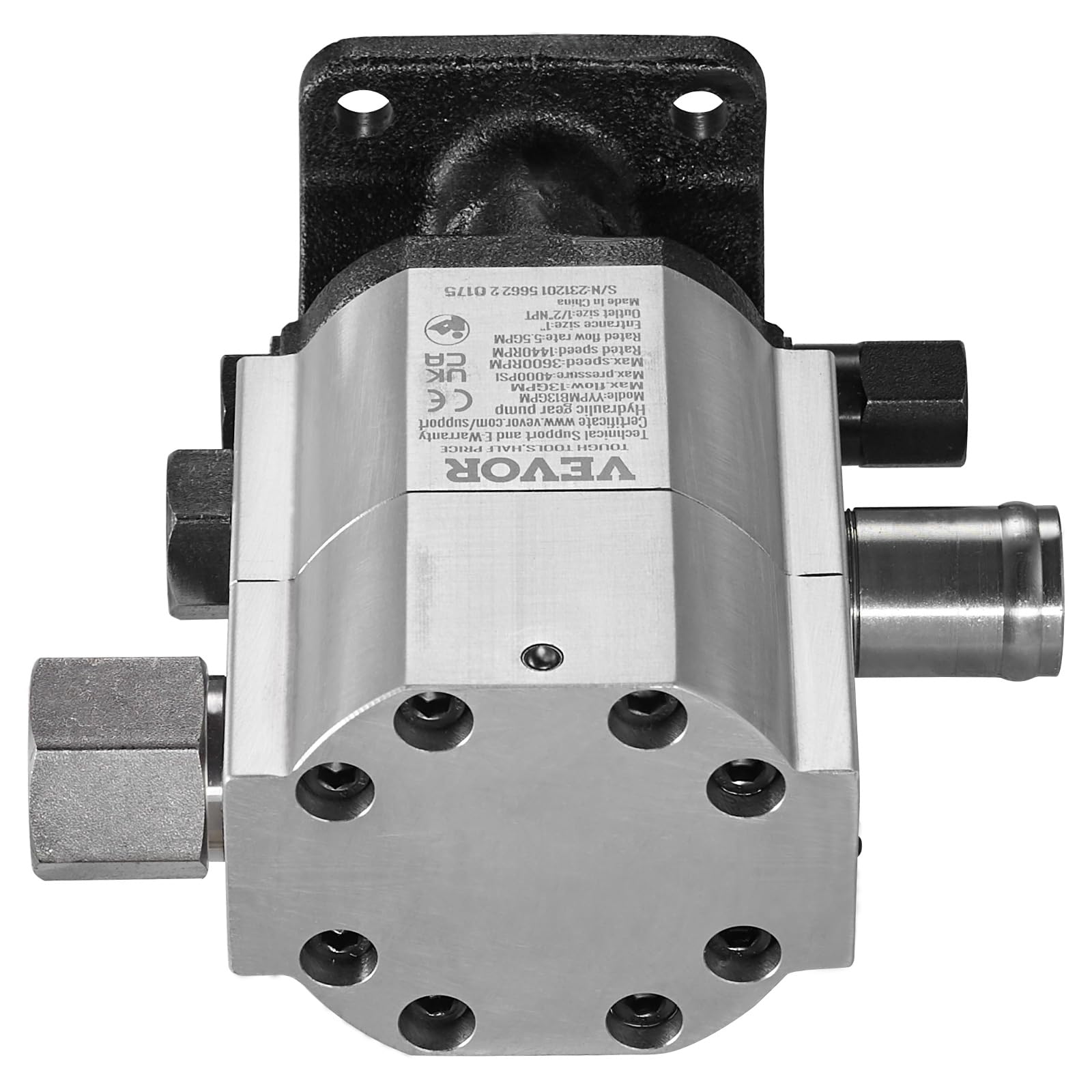 VEVOR Pompa idraulica spaccalegna in legno, 13 GPM, 2 stadi 3000 PSI, 1 '' ingresso 1/2 '' NPT uscita 3600 giri/min pompa idraulica in alluminio, per piccoli motori di montaggio Log Splitters