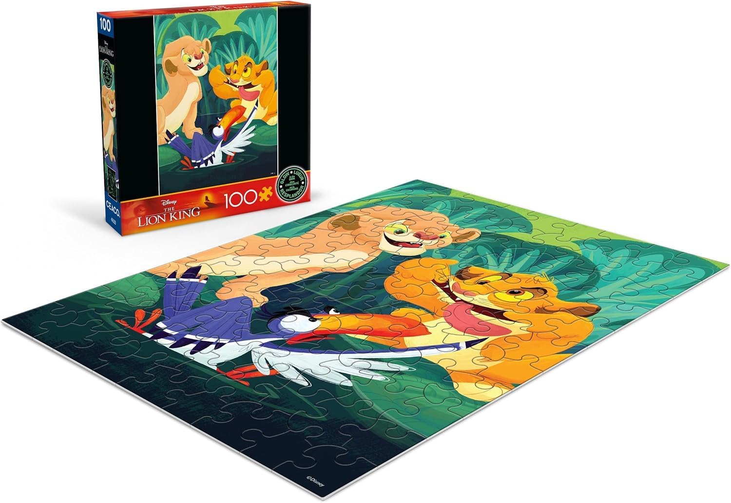 Ceaco - Disney - The Lion King - Making Faces - Glow in the Dark - 100 Piece Jigsaw Puzzle