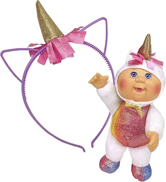 Cabbage Patch Kids CPK and Me 9 Sparkle Unicorn Cutie Doll and Matching Unicorn Headband Accessory