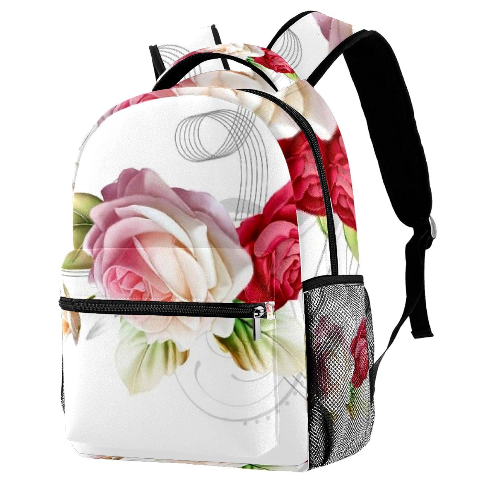 Sac à dos étudiant multicolore avec poches latérales pour ado