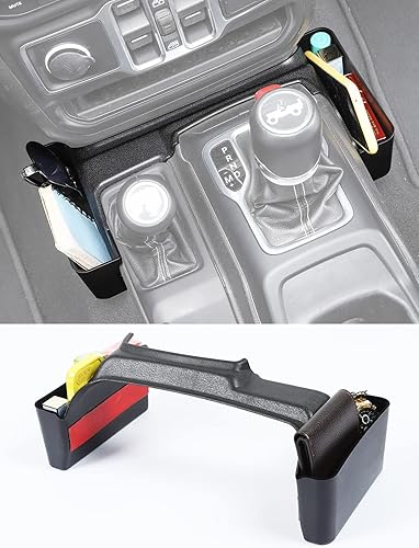 Savadicar GT-2 Caja de almacenamiento de palanca de cambios con microfibra, bandeja lateral de palanca de cambios, organizador de consola central