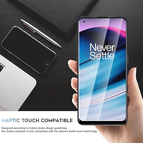 Miniatura 5 de Orzero Paquete de 4 protectores de pantalla de vidrio templado compatibles con OnePlus Nord N20 5G, bordes de arco 2.5D, 9 durezas HD, sin burbujas