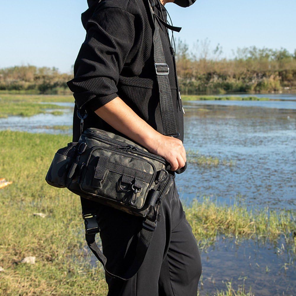 Borsa a Tracolla per Attrezzatura Pesca, Borsa per Riporre L'attrezzatura Portatile Borsa Trasporto Borsa Pesca alla Carpa per Pesca alla Carpa