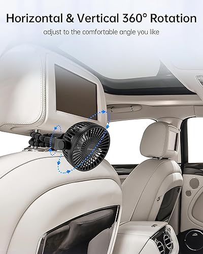 Miniatura 6 de Ventilador de cochecito recargable con batería, ventilador portátil desmontable con clip giratorio de 360, mini ventiladores pequeños silenciosos de