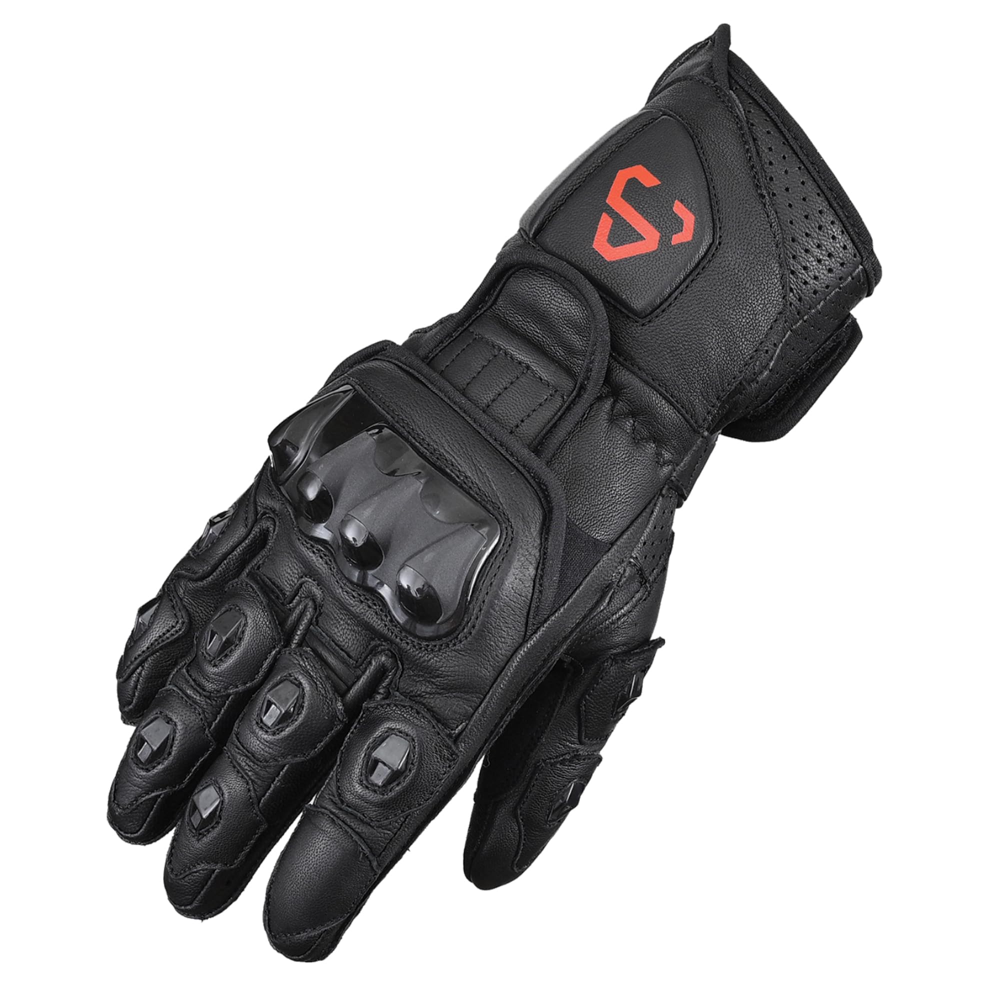 Guanti Da Corsa In Pelle Da Uomo Per Moto Guanti Protettivi Con Protezione Nocche, Guanti Sportivi Corsa Neri