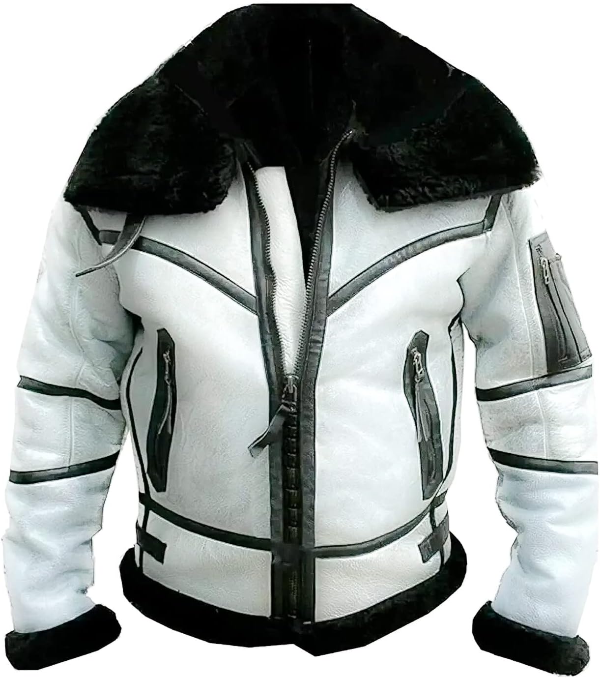 Men's B3 Bomber Flying Aviator Jacket Airforce RAF Real Sheepskin Leather Winter Jacket