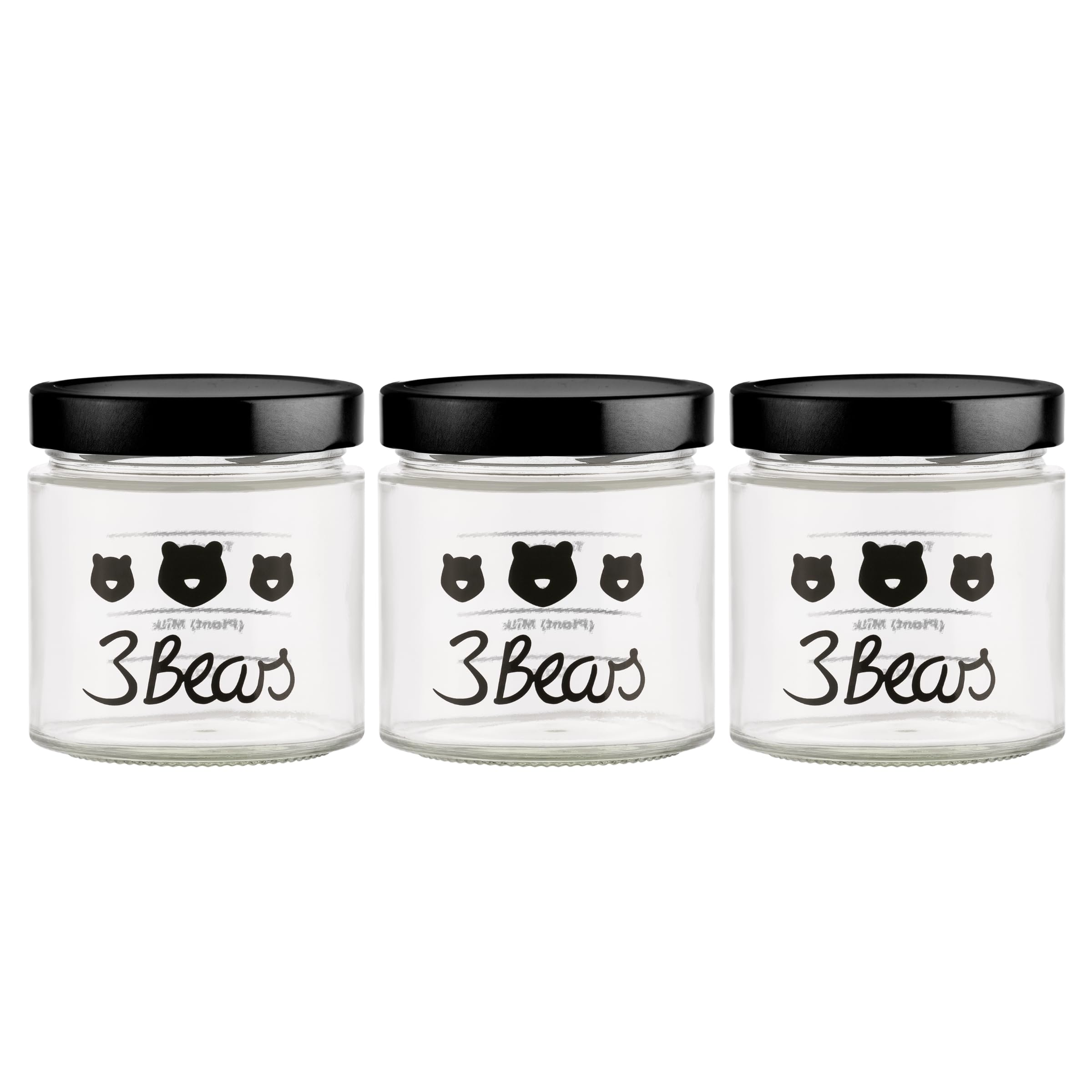 3Bears Overnight Oat Gläser-Set für echte Porridge Lover – Meal Prep Gläser mit Deckel für ein leckeres & schnelles Frühstück – mit praktischer Markierung für perfekte Overnight Oats - 3 Gläser