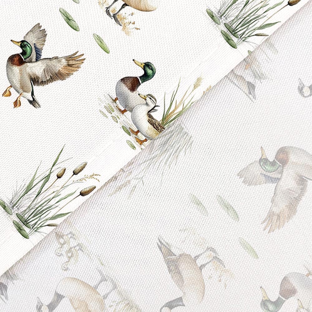 JAWO Mallard Duck Shower Curtain Hunting Theme Wild Animal Bath Curtains Set Cabin Duck Pattern Neutral Bathroom Decor for Boys Girls Waterproof Fabric Shower Curtains with Hooks