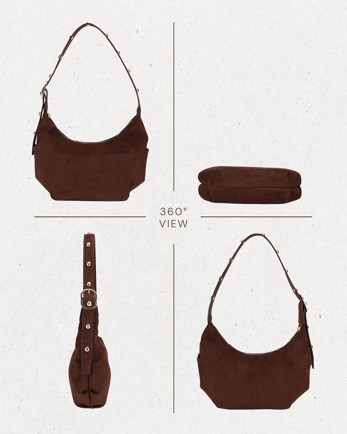 Shoulder Bags for Women Small Hobo Bags Crescent Shaped Vegan Leather Handbag Underarm Tote Clutch Purse