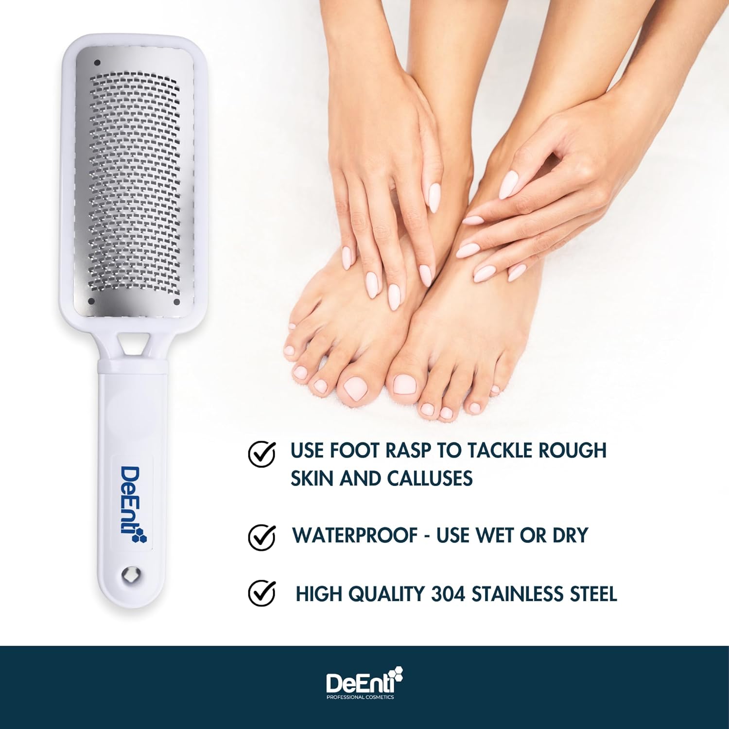 Metal Foot Rasp, Professional Grade Stainless Steel, Salon Quality Callus Remover, Lightweight Foot Scrubber, Home Manicure and Pedicure Tools - Image 2