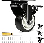 Roues QNCZ, Ensemble de 4 Roulettes Robustes de 5 Pouces, Roulettes Indusrielles Silencieuses Charge 2600lbs, Roulettes Pivotantes pour Meubles, Banc de Travail et Chariots