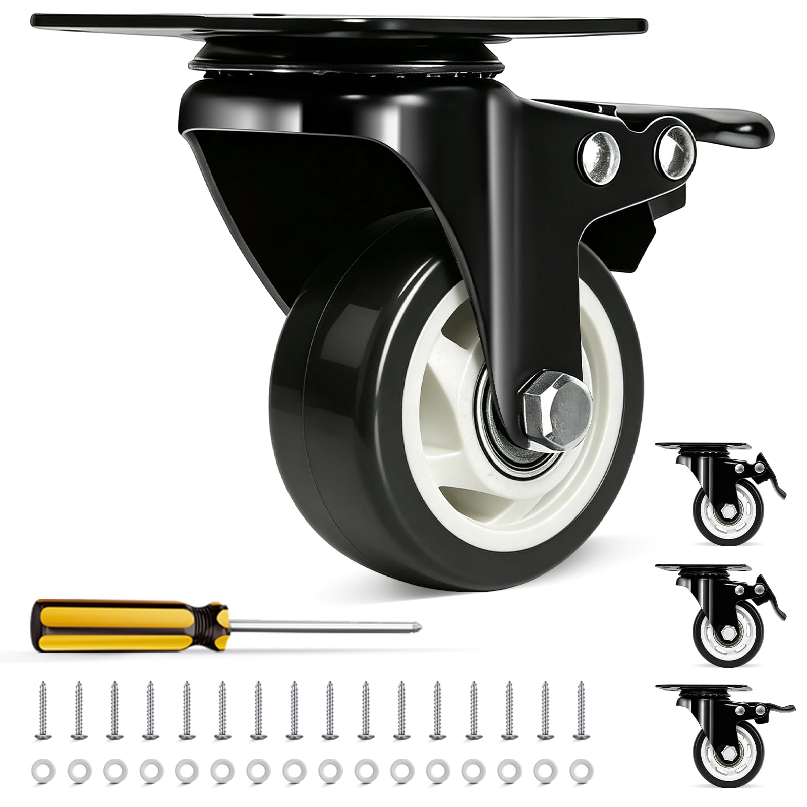 Heavy Duty Caster Wheels - QNCZ 4" Plate Casters -11 Heavy Duty Caster Wheels - QNCZ 4" Plate Casters -11