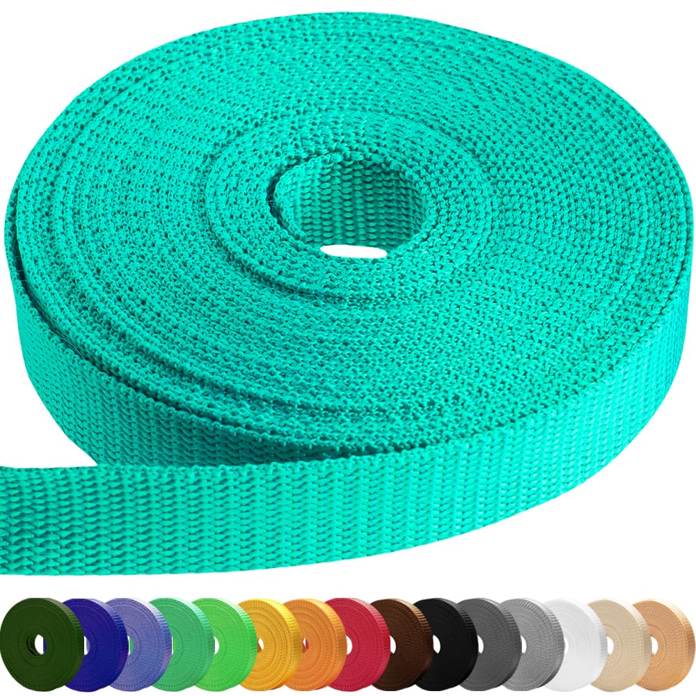 TECEUM 3/4" & 5/8" & 1" & 1.5" & 2" Webbing – 10 25 50 Yards – 40+ Colors – Heavy Duty 1 Inch 1.5 Inch 2 Inch Backpack Straps – Webbing for Climbing