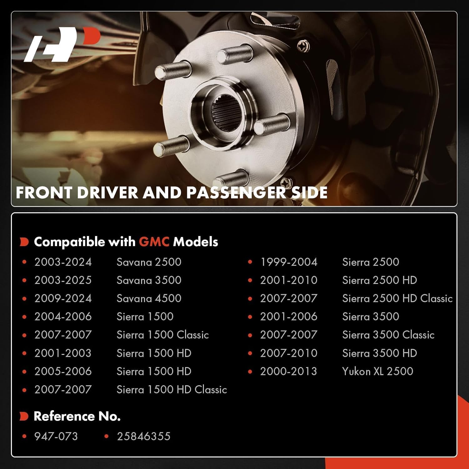 A-Premium Front Side Brake Dust Shields Compatible with Chevrolet, GMC & Hummer Models - Silverado 1500 2500 HD Classic, Sierra 3500, Suburban Express Savana Avalanche 2500, Yukon XL, H2, 2-PC Set