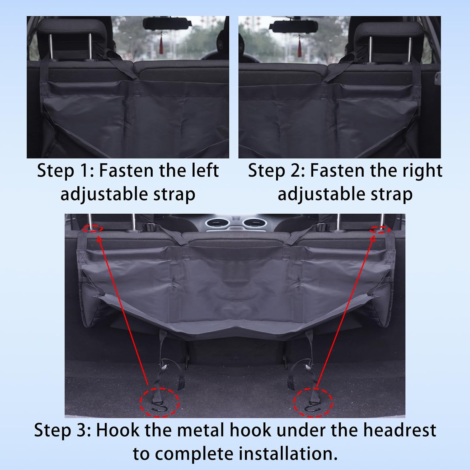Hanging Car Trunk Organizer, Large Capacity Detachable Backseat Trunk Vehicle Storage Bag, Upgraded Wear-Resistant Oxford Fabric, Portable Car Interior Organization for SUV, Truck, MPV, Van