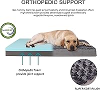 Vista 2 de Cama ortopédica de espuma viscoelástica para perros, camas refrescantes para perros extragrandes, cama impermeable para mascotas para jaula
